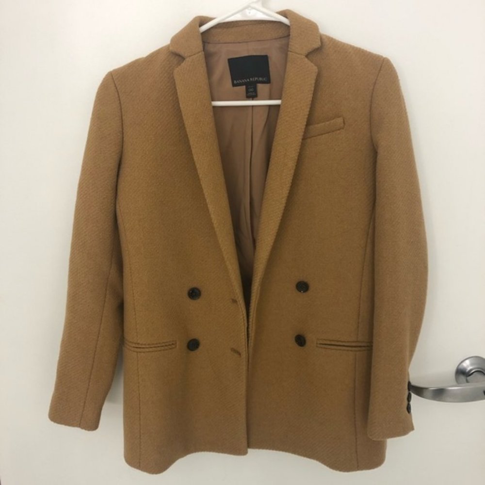 Camel Banana Republic Wool Blend Coat 00P